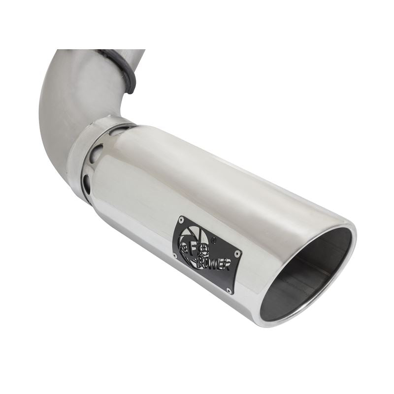 aFe Large Bore-HD 5 IN DPF-Back Stainless Steel Exhaust System w/Polished Tip (49-46112-P)