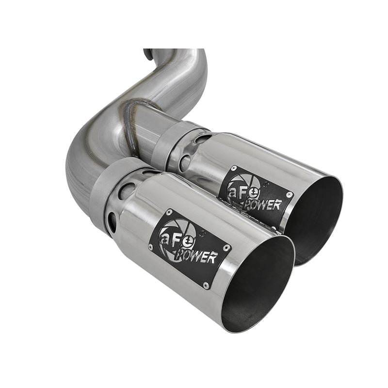 aFe Rebel XD Series 4 IN 409 Stainless Steel DPF-Back Exhaust w/Dual Polished Tips for 2011-2014 Ford F-250 Super Duty(49-43120-P)