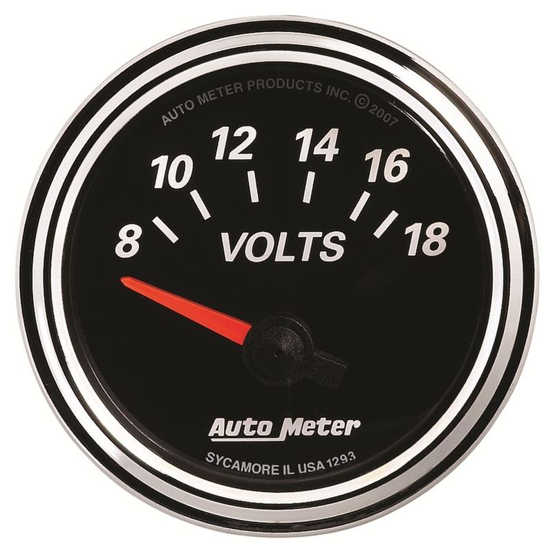 AutoMeter Designer Black II 52mm 18V Voltmeter Gauge (1293)