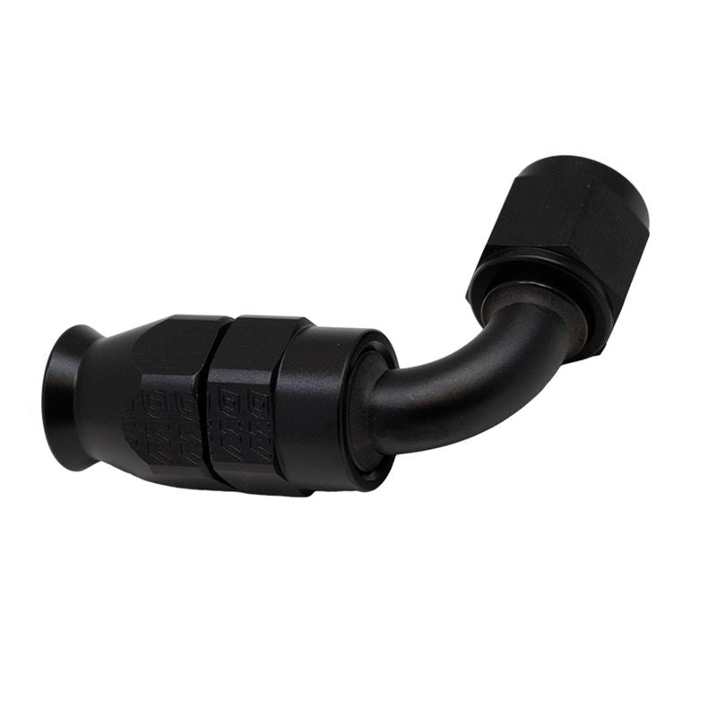 DeatschWerks 6AN Female Swivel 90-Degree Hose End PTFE (Incl 1 Olive Insert) - Anodized Matte Black(6-02-0852-B)