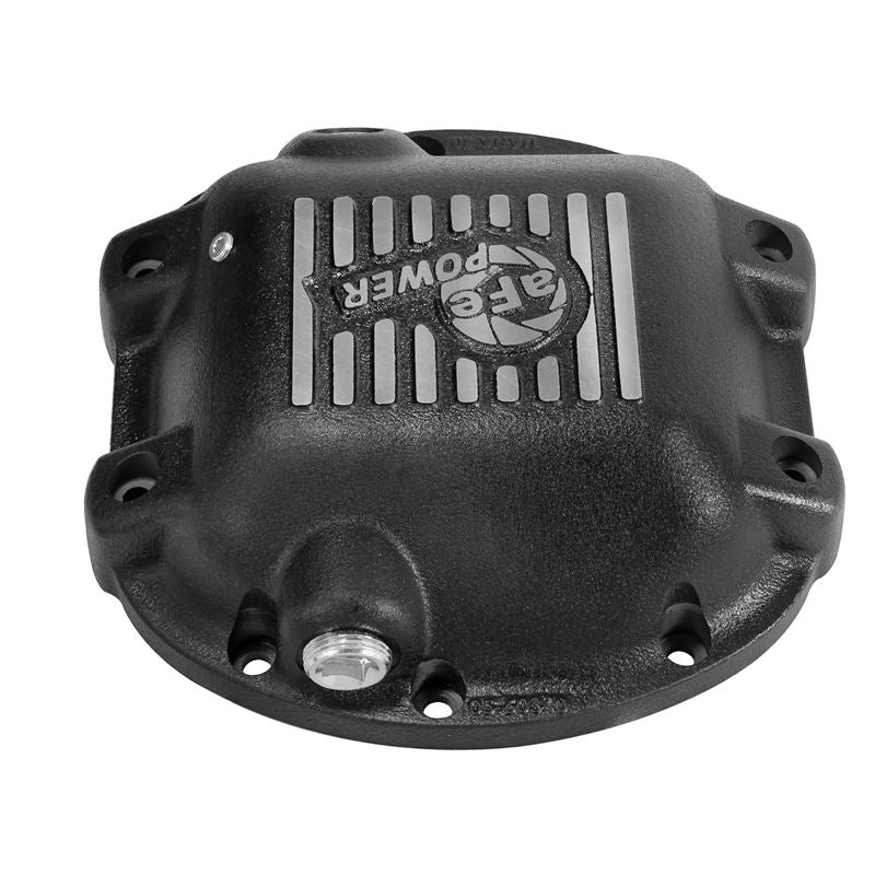 aFe Pro Series Front Differential Cover Kit Black w/ Machined Fins and Gear Oil (46-70192-WL)