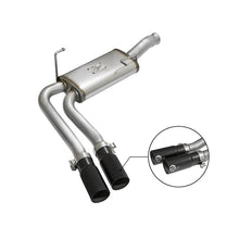 Load image into Gallery viewer, aFe Rebel Series 3 IN to 2-1/2 IN 409 Stainless Steel Cat-Back Exhaust w/Black Tip (49-44070-B)