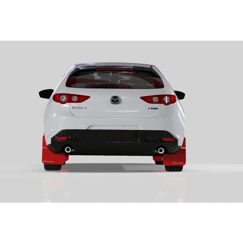 Rally Armor Red Mud Flap/White Logo for 2019-2020 Mazda 3 (MF61-UR-RD/WH)