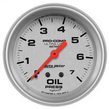 Load image into Gallery viewer, AutoMeter Ultra-Lite 66.7mm METRIC 0-7 Kg/CM 2 Oil Pressure Mechanical Gauge (4421-J)