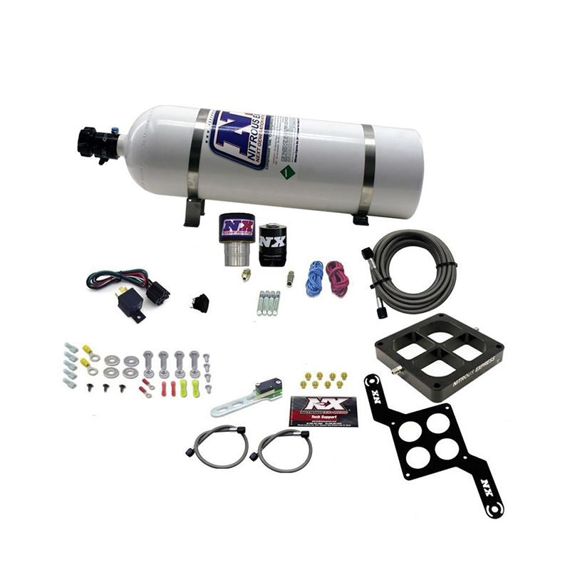 Nitrous Express Single Entry Crossbar RNC .178 4500 Flange Nitrous Kit (250-650HP) w/15lb Bottle (63970-15)