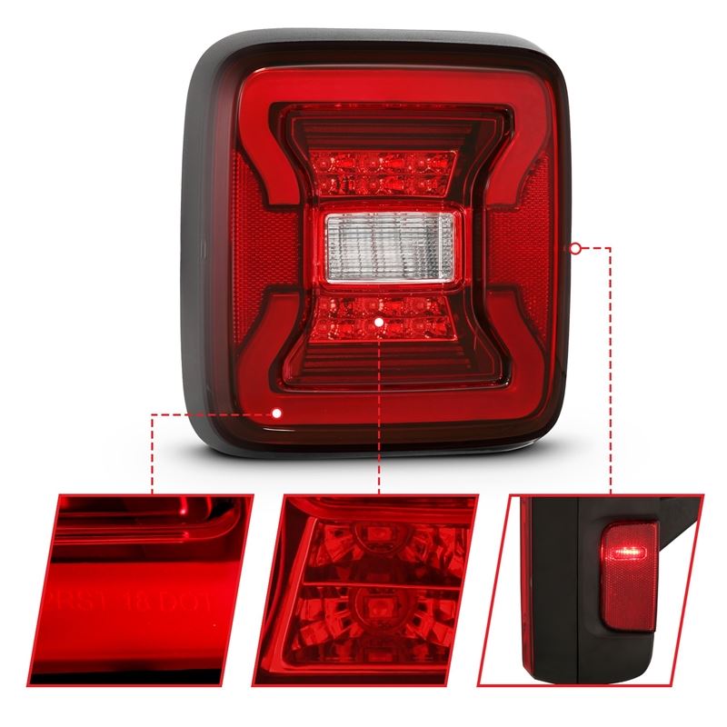 ANZO USA Tail Light Assembly LED Red/Clear Lens Pair (311295)