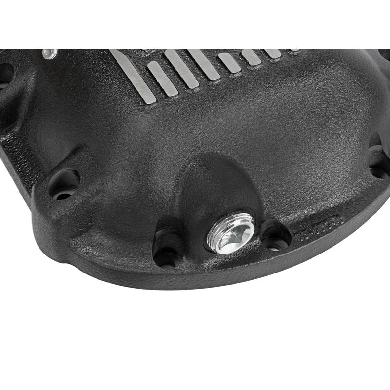 aFe Pro Series Front Differential Cover Kit Black w/ Machined Fins and Gear Oil (46-70192-WL)