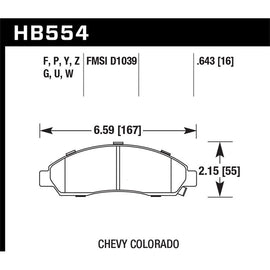 Hawk Performance HPS Brake Pads (HB554F.643)