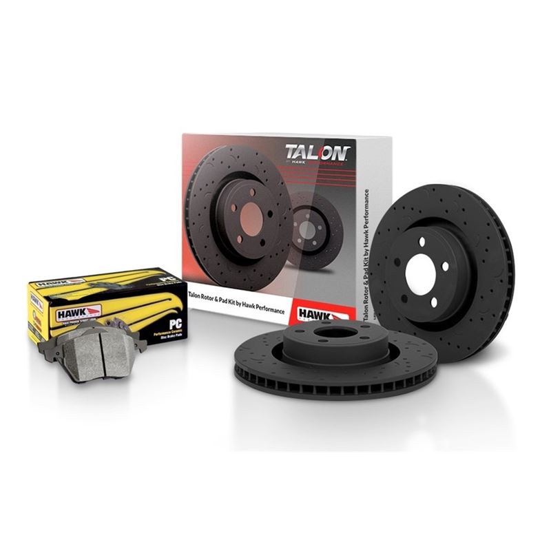 Hawk Performance Talon Cross-Drilled and Slotted and Performance Ceramic Brake Pad Kit (HKC4909.448Z)