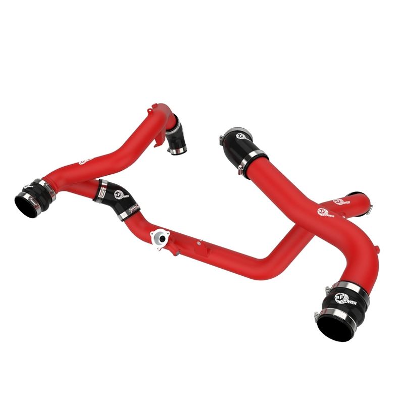 aFe Power BladeRunner Aluminum Hot and Cold Charge Pipe Kit - Red for 20-23 Ford Explorer ST V6 3.0L (tt) (46-20654-R)