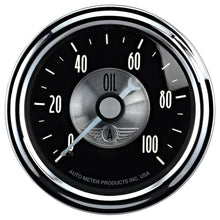 Load image into Gallery viewer, AutoMeter Prestige Series Black Diamond 2-1/16in 0-100 PSI Mechanical Oil Pressure Gauge (2022)