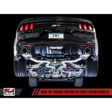 Load image into Gallery viewer, AWE Tuning Touring Edition Cat-back Exhaust for S550 Mustang GT - Dual Tip - Chrome Silver Tips (3015-32084)