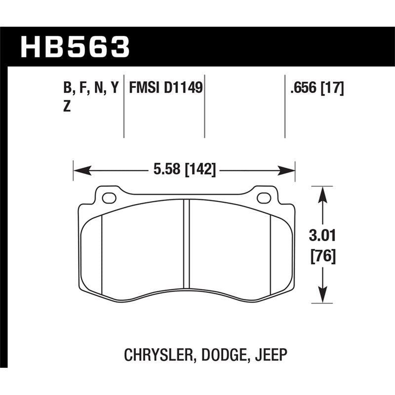 Hawk Performance Performance Ceramic Brake Pads (HB563Z.656)