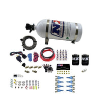 Load image into Gallery viewer, Nitrous Express 8 Cyl Soft Line Shark Rail Nitrous Kit w/10lb Bottle Pushloc (80008-10)