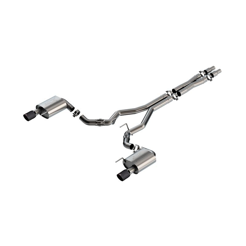 Borla w/o Active Exhaust ATAK Cat-Back Exhaust System - Carbon Fiber for 2024 Ford Mustang GT 5.0L V8 (140961CFBA)