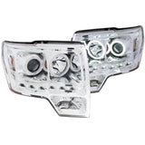 ANZO USA 2009-2014 Ford F-150 Projector Headlights w/ Halo Chrome (CCFL) G2 (111297)