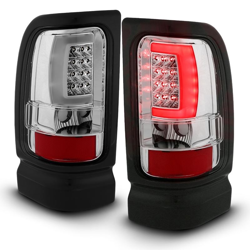 ANZO USA Tail Light Assembly, LED, Clear Lens, Chrome Housing, Pair, (311341)