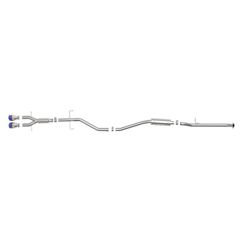 Takeda 2-1/2 IN 304 Stainless Steel Cat-Back Exhaust System w/ Blue Flame Tips (49-36619-L)