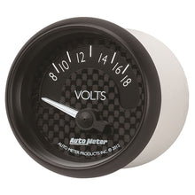 Load image into Gallery viewer, AutoMeter GT Series 52mm Short Sweep Electronic 8-18 Volts Voltmeter (8092)