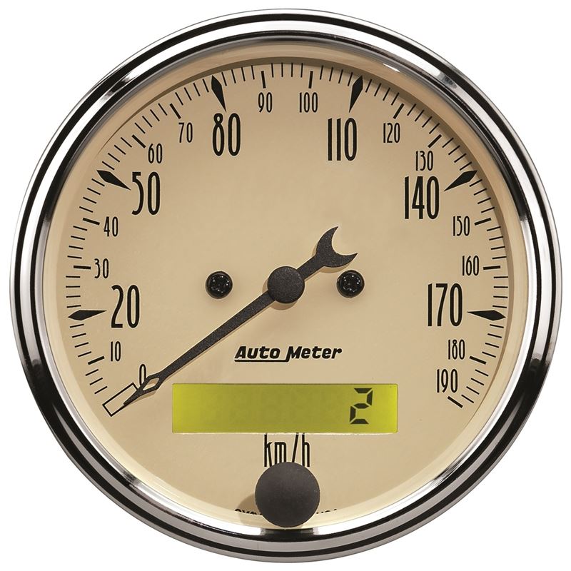 AutoMeter 3-1/8in 0-190km/h Antique Beige Elec. Programmable Speedometer (1887-M)