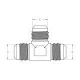 HPS Male AN Flare Tee Adapter (AN824-3)