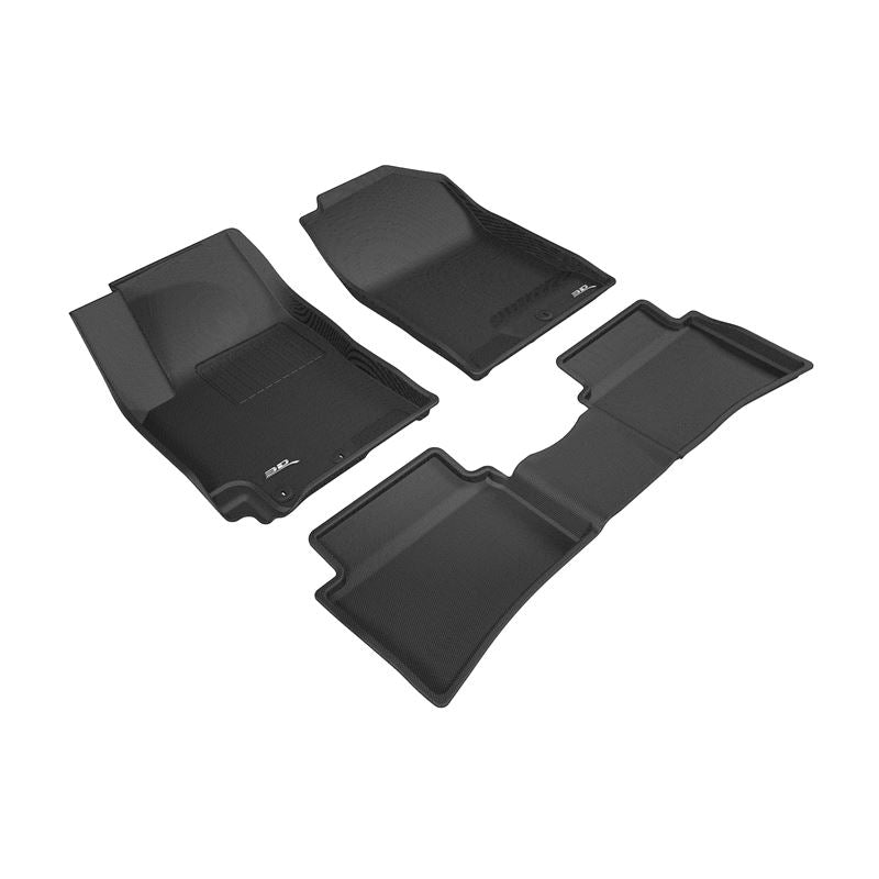 3D Maxpider 2018-2020 Kia Rio/Rio 5-Door Kagu 1st & 2nd Row Floormats - Black (L1KA04301509)