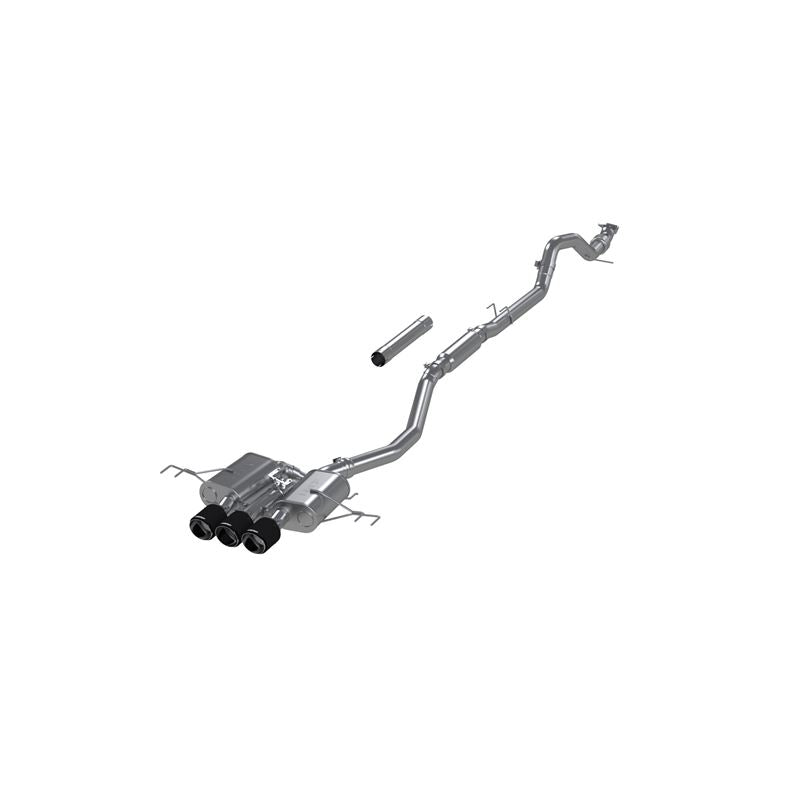 MBRP Exhaust 3" Cat Back, Triple Rear Exit, T304, CF Tips (S49023CF)