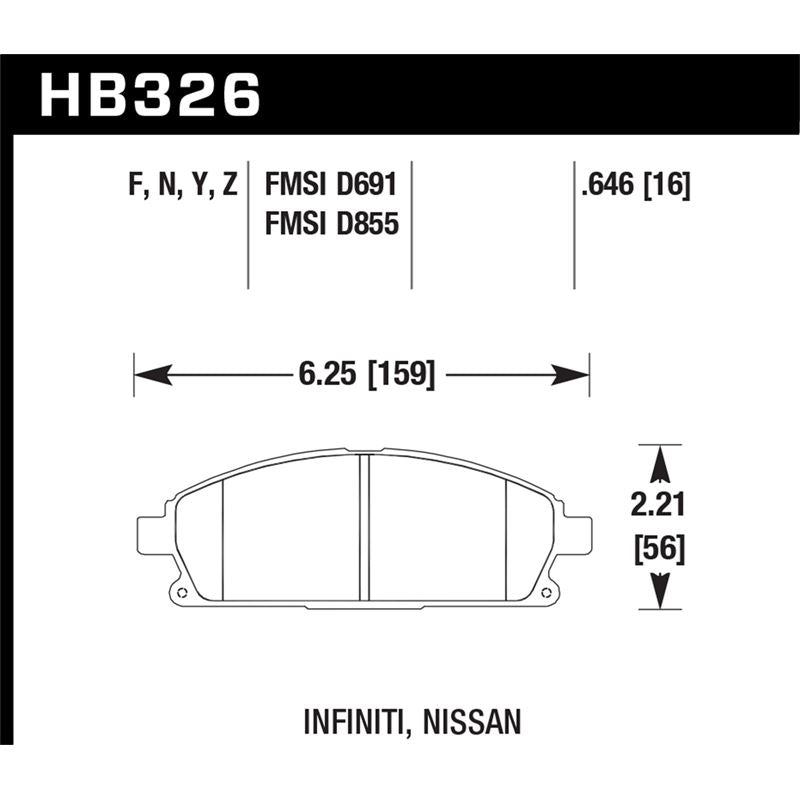 Hawk Performance HPS Brake Pads (HB326F.646)