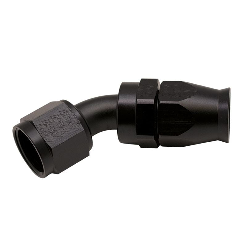 DeatschWerks 10AN Female Swivel 45-Degree Hose End PTFE (Incl Olive Insert) - Anodized Matte Black(6-02-0859-B)