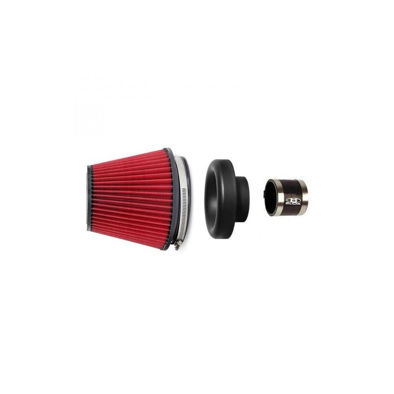 Blox Racing Performance Filter Kit w/ 3.5inch Velocity Stack Black Filter and 3.5inch Silicone Hose (BXIM-00311-BK)