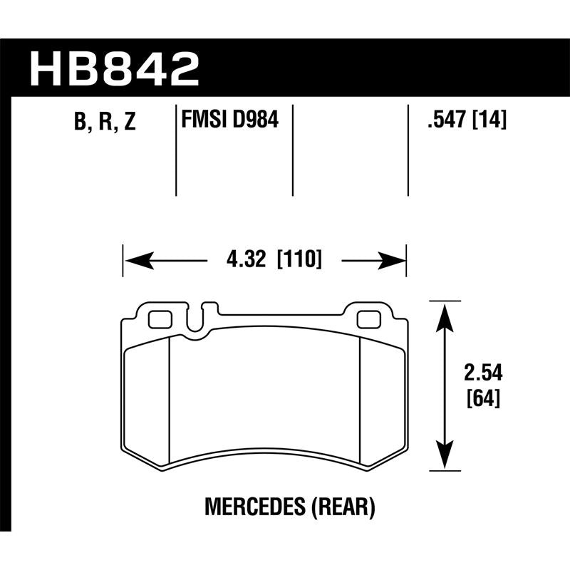 Hawk Performance HPS 5.0 Brake Pads (HB842B.547)