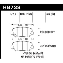 Load image into Gallery viewer, Hawk Performance HPS 5.0 Brake Pads (HB738B.662)