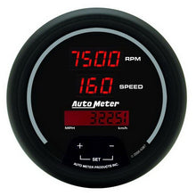 Load image into Gallery viewer, AutoMeter Black 85.7mm 8000 RPM/160 MPH or 260 km/h Digital Tach/Speedo Combo Gauge (6387)