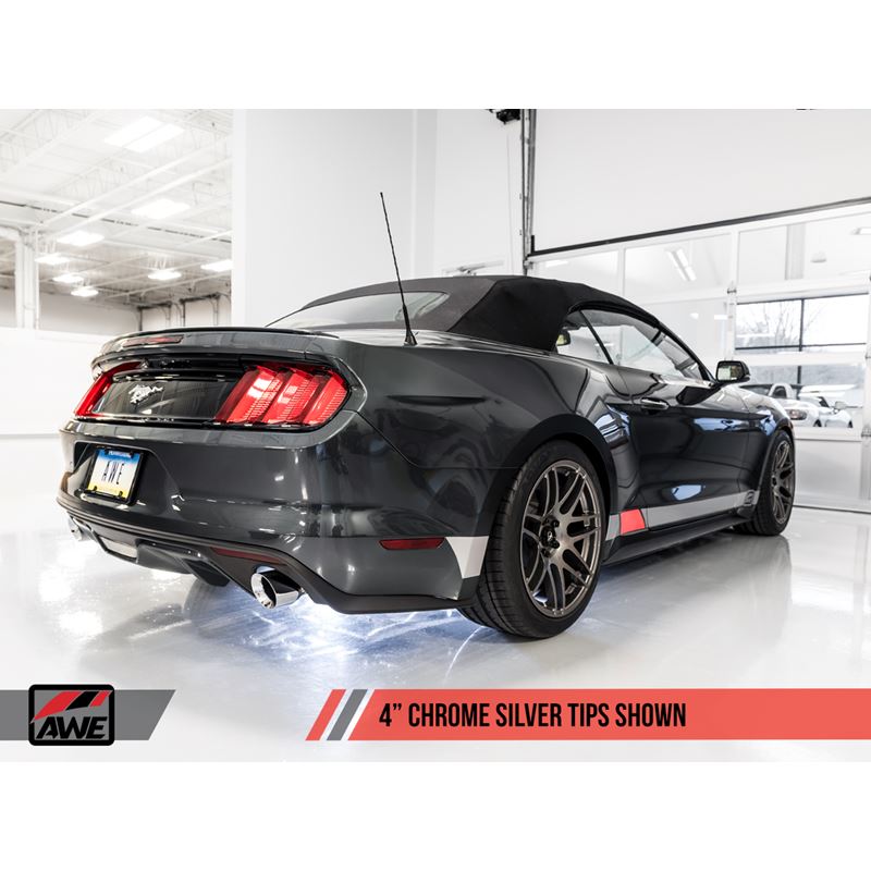 AWE Touring Edition Axle-back Exhaust for S550 Mustang EcoBoost - Chrome Silver Tips (3015-32086)