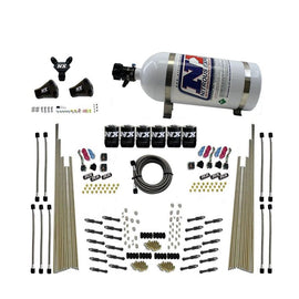 Nitrous Express 8 Cyl Dry Direct Port Three Stage 6 Solenoids Nitrous Kit (200-600HP) w/10lb Bottle (93206-10)