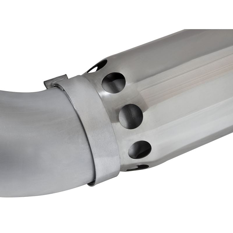 aFe Large Bore-HD 5 IN 409 Stainless Steel DPF-Back Exhaust System w/Polished Tip (49-44081-P)