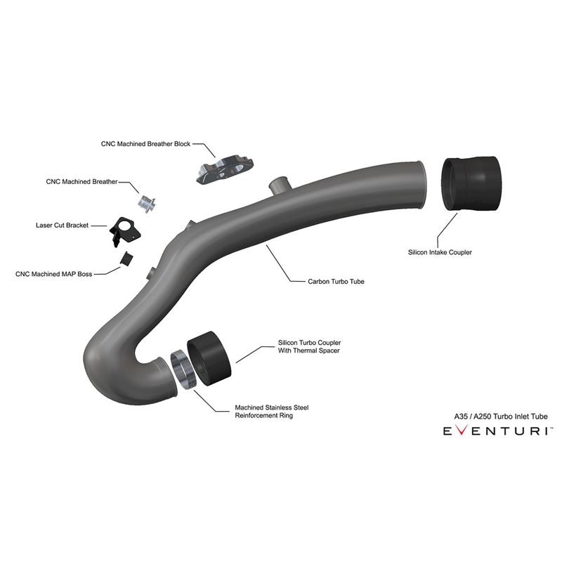 Eventuri Mercedes W177 A35 / A250 / C118 CLA35 Black Carbon Turbo Tube (EVE-A35-CF-CHG)