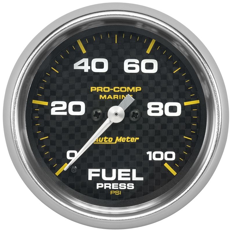 AutoMeter Marine Carbon Fiber 2-5/8in 100 PSI Digital Stepper Motor Fuel Pressure Gauge (200851-40)