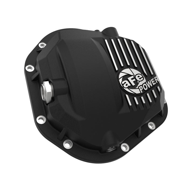 aFe Pro Series Dana 60 Front Differential Cover Black w/ Machined Fins and Gear Oil (46-71101B)