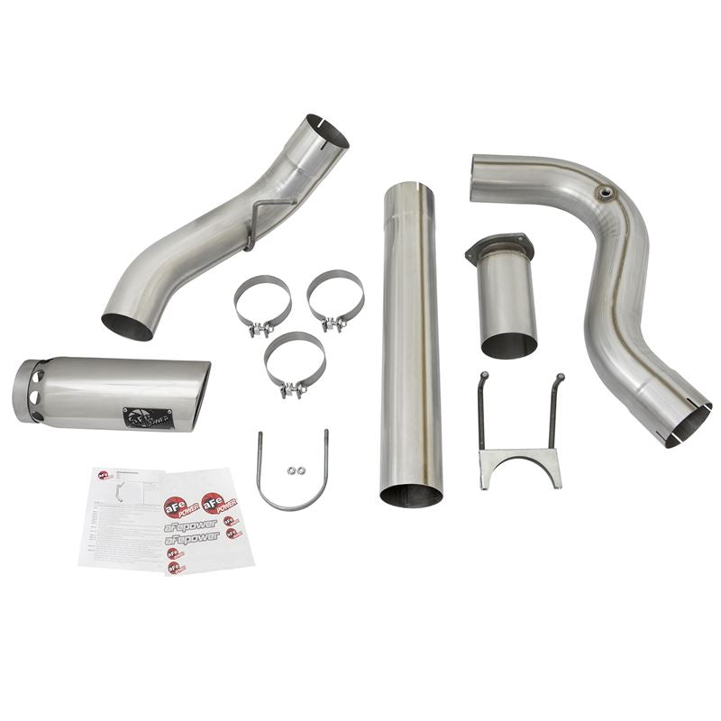 aFe ATLAS 5 IN Aluminized Steel DPF-Back Exhaust System w/Polished Tip (49-03090-P)