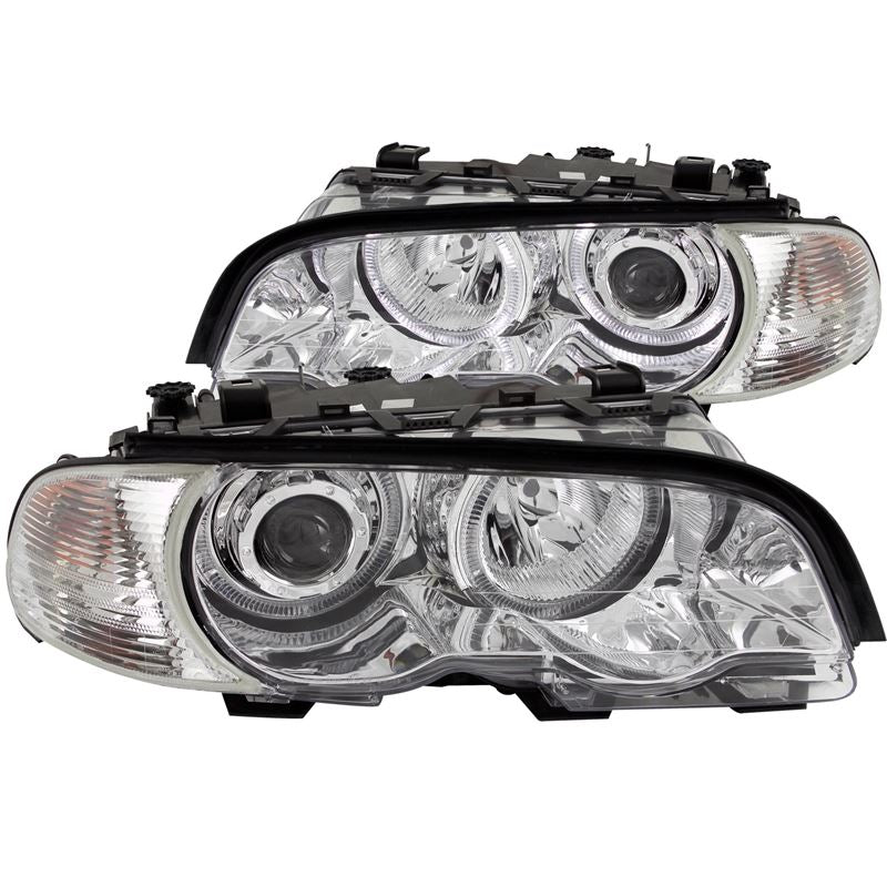 ANZO USA 2000-2003 BMW 3 Series E46 Projector Headlights w/ Halo Chrome (121268)