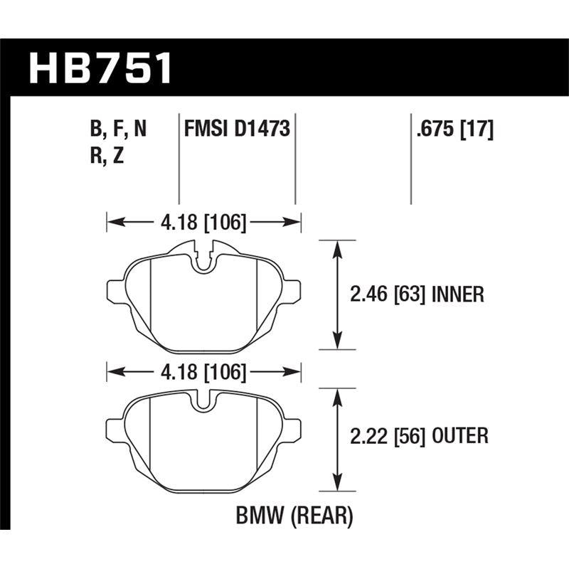 Hawk Performance HPS 5.0 Brake Pads (HB751B.675)