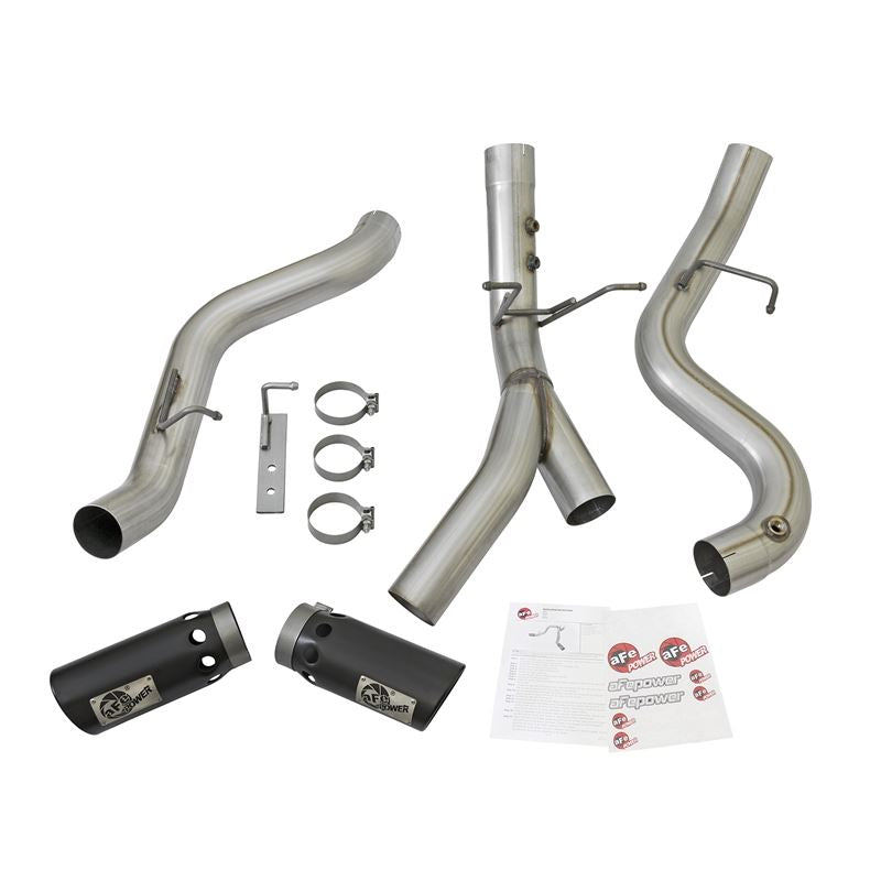 aFe ATLAS 4 IN Aluminized Steel DPF-Back Exhaust System w/ Black Tip (49-04086-B)