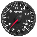 AutoMeter Spek-Pro Gauge Nitrous Press 2 1/16in 1600psi Stepper Motor W/Peak and Warn Blk/Blk (P320328)