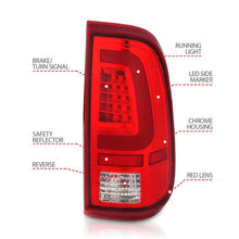 Load image into Gallery viewer, ANZO USA Tail Light Assembly, LED, Red/Clear Lens, Chrome Housing, Pair, (311358)