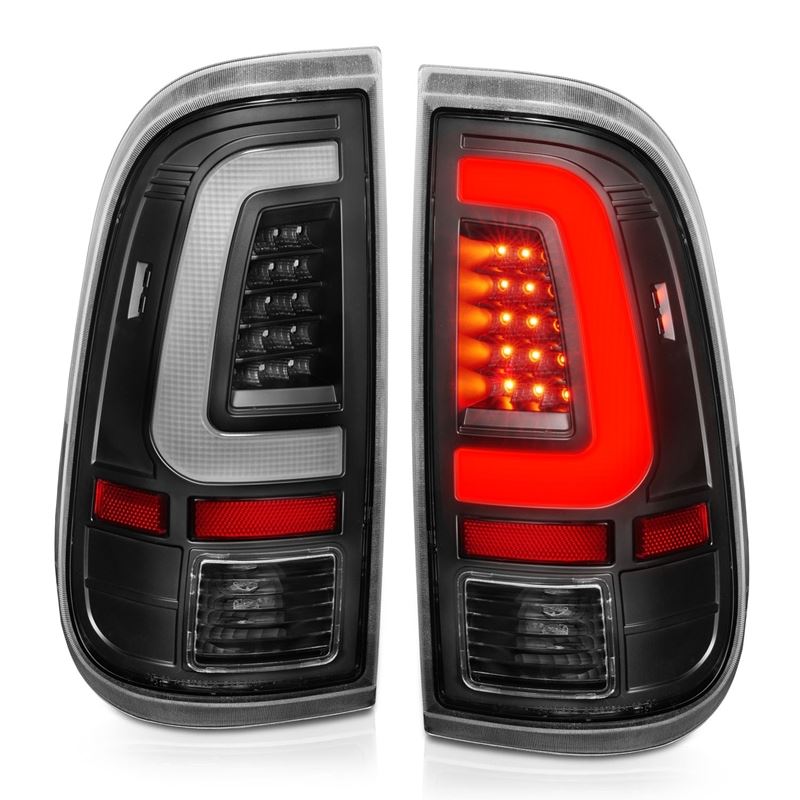 ANZO USA Tail Light Assembly, LED, Clear Lens, Black Housing, Pair, (311356)