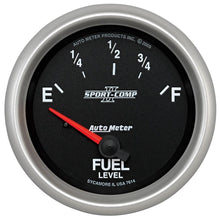 Load image into Gallery viewer, AutoMeter Sport-Comp II 2-5/8in Short Sweep Electronic 0-90ohms Fuel Level Gauge (7614)