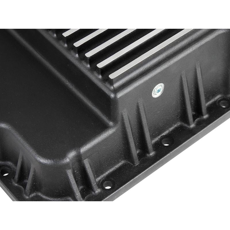 aFe Power Transmission Pan Black w/ Machined Fins (46-70242)