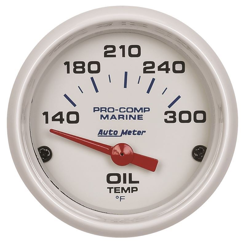 AutoMeter Marine White Ultra-Lite 2-1/16in Electric Oil Temperature Gauge 140-300 Deg F (200764)