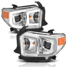 Load image into Gallery viewer, ANZO USA Projector Headlight Set w/Plank Style Switchback Chrome w/Amber Pair (111415)